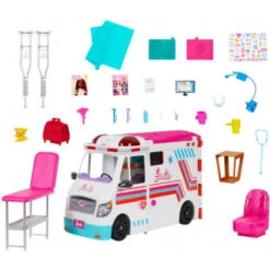 MATTEL Barbie 2-in-1 Krankenwagen Spielset (mit Licht & Geräuschen)
