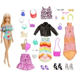 MATTEL Barbie Adventskalender 2022 Inkl. Puppe (blond), Zubehör