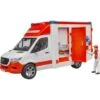 Bruder 02676 MB Sprinter Ambulanz Mit Fahrer Und Light + Sound Modul