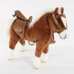 Götz 3401099 Pferd Mit Sattel/Zaumzeug, Braun, 46cm