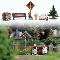 Busch H0 Wegkreuz Mit Zubehör