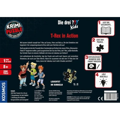 Kosmos Krimipuzzle Die Drei ??? Kids 200 Teile / T-Rex In Action 7 Kosmos Krimipuzzle Die Drei ??? Kids 200 Teile / T-Rex In Action – Bild 5