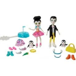Mattel GJX49 Enchantimals Eiskunstläufer Spielset Mit Patterson Penguin & Preena Penguin Puppen