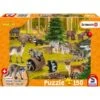 Schmidt Spiele 56406 SCHLEICH Wild Life, Bei Den Waschbären, 150 Teile, Mit Add-on (eine Original Figur) -Spielwarenladen schmidt spiele 56406 schleich wild life bei den waschbaeren 150 teile mit add on eine original figur